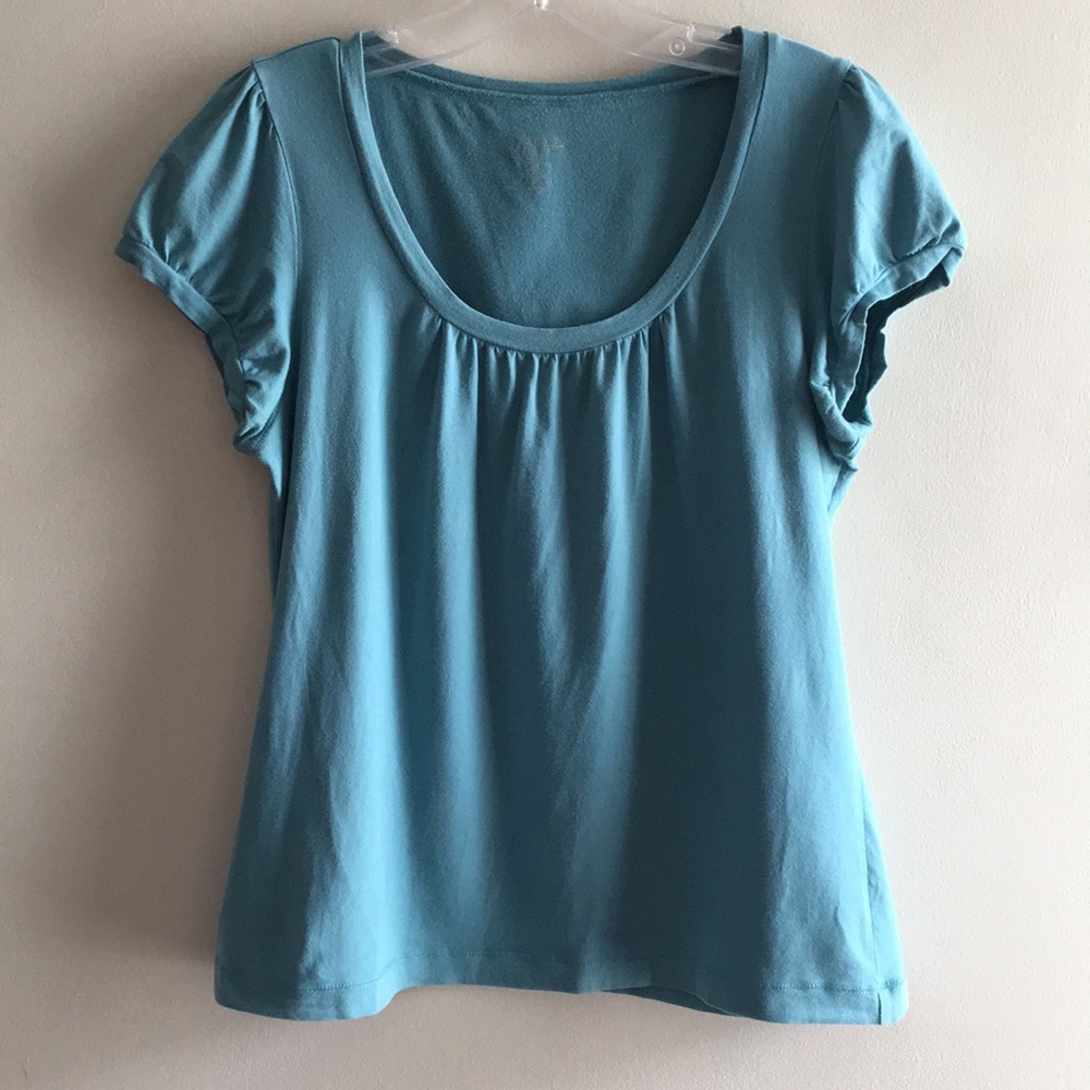 LOFT Teal Tee Size L Petite